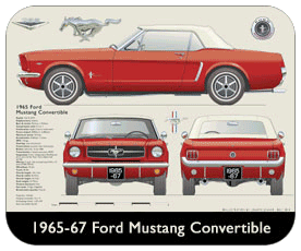 Ford Mustang Convertible 1965-67 Place Mat, Small